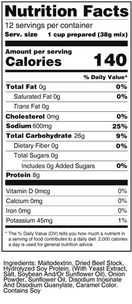 bernard high protein beef broth nutrition facts
