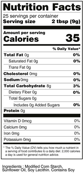 Thixx thickners nutrition facts