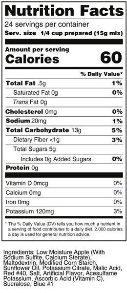 calorie control blueberry fruit treat nutrition facts