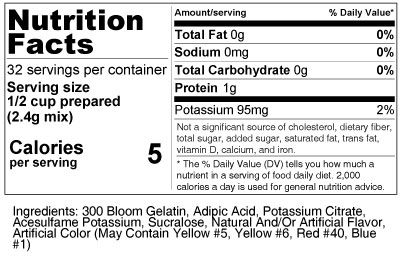 calorie control raspberry gelatin mix nutrition facts 