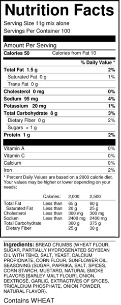 bernard low sodium oven crispin coating nutrition facts