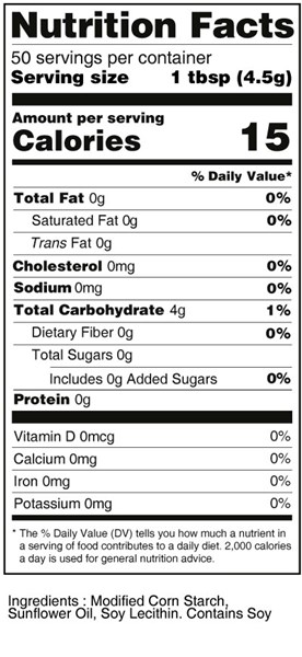 Ultra Thixx Thickner 32oz nutrition facts