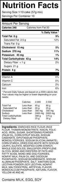 bernard gluten free yellow cake mix nutrition facts